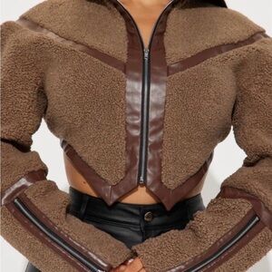 Fashion Nova Chocolate Teddy Jacket